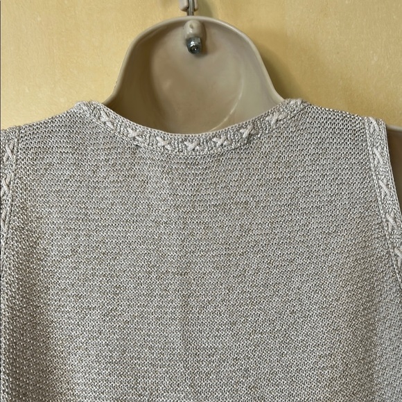 White House Black Market Tan Knit with  Silver Mini Dress size S - Picture 7 of 11